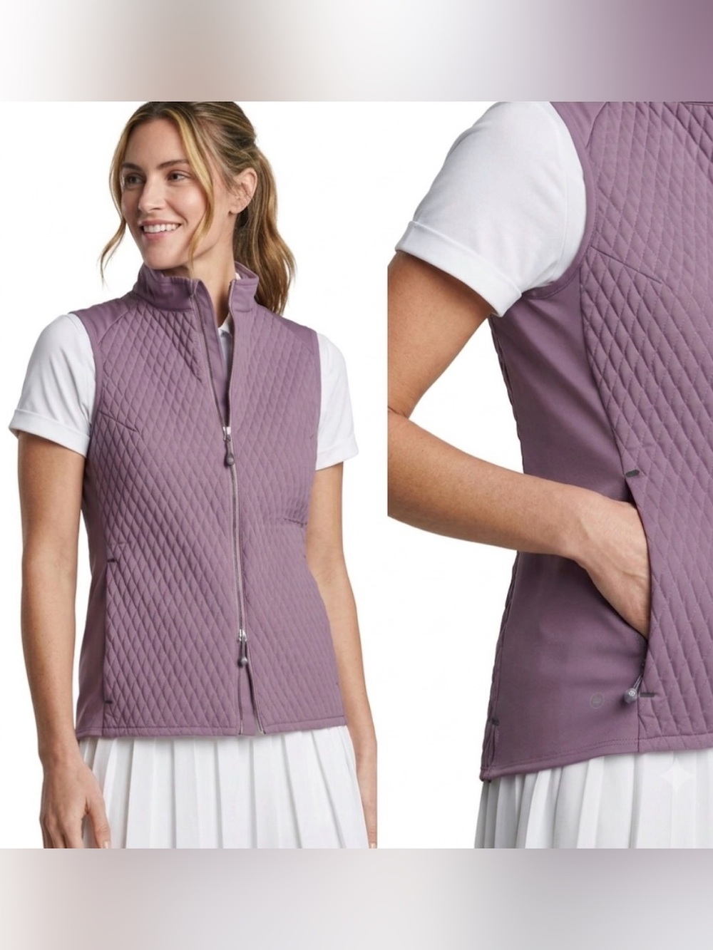 Peter Millar women’s Fuse Elite Mini Diamond Quilt Hybrid golf vest jacket top S